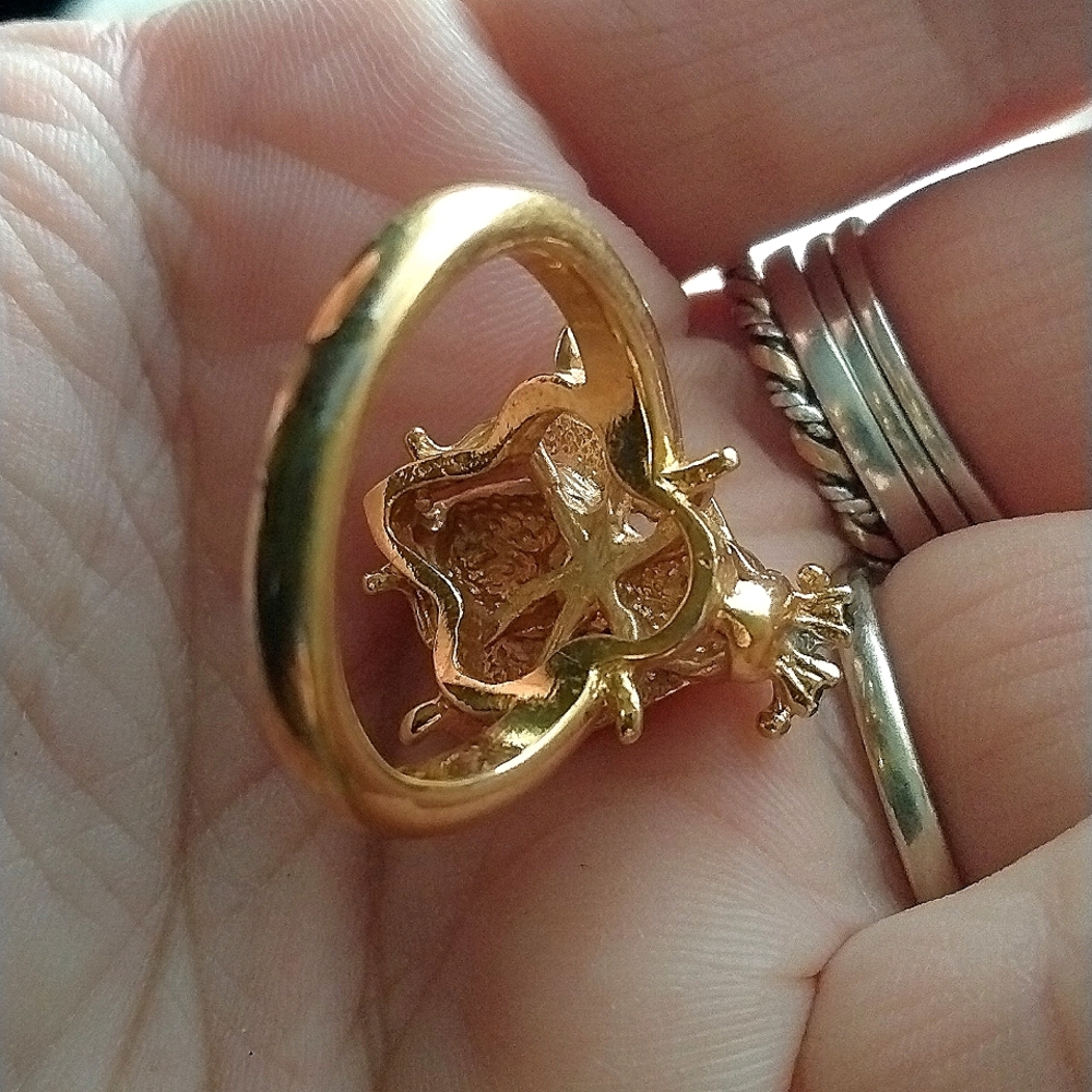 18k Gold Filled Bee Statement Ring - image 6